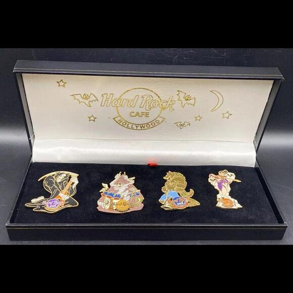 Hard Rock Cafe HOLLYWOOD 2000 HALLOWEEN ~ Monsters Band Limited Edition Pin Set - Picture 1 of 9